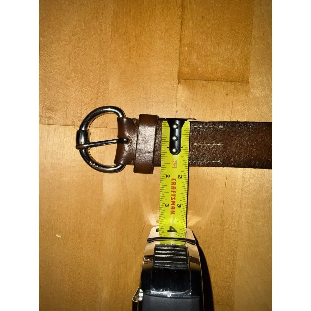 Lauren Ralph Lauren Brown Leather Silver Buckle Western Belt Small